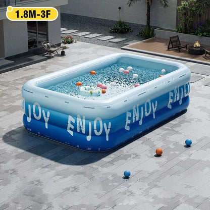 Family Inflatable Swimming Pool 3/2.6/2.1M -  Large with Canopy