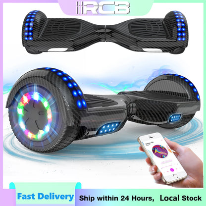 RCB 6.5" Two Wheel Hoverboard with Bluetooth Speaker And LED Light
