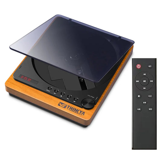 Wooden HIFI CD Player | Bluetooth 5.1 Digital Optical Output USB Lossless Playback CD Music Player - Remote Control