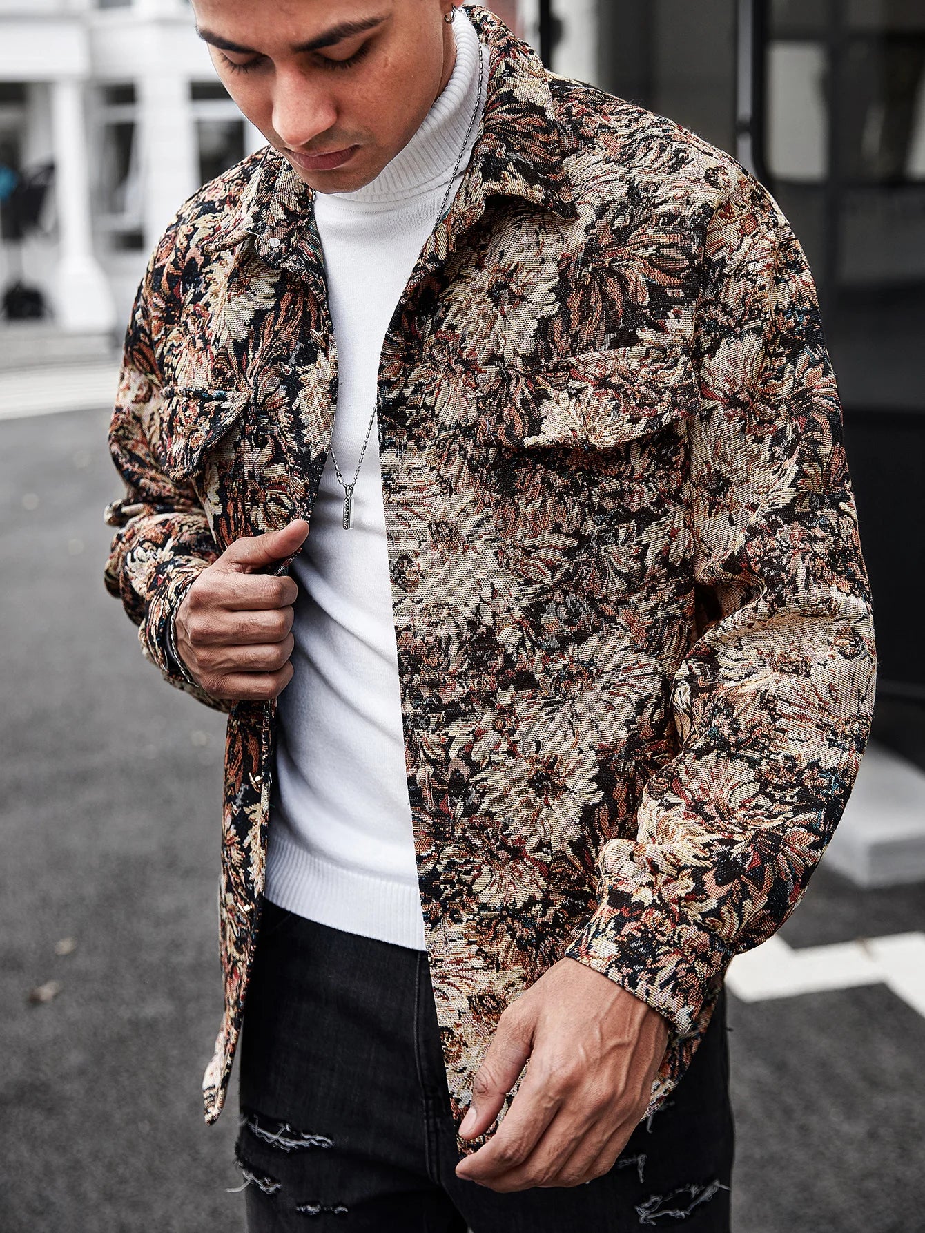 Men's Floral Jacket Korean Edition