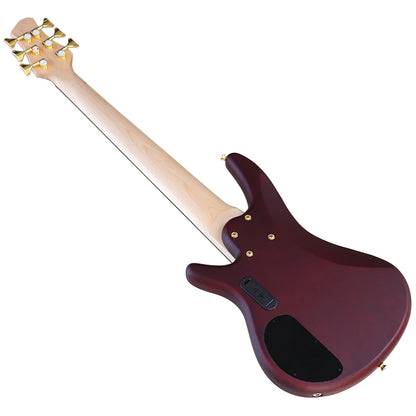 43" Solid Sapele Wood Bass Guitar - 6 Strings