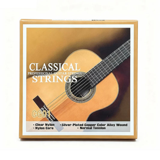 Classical Guitar Strings - Nylon Core Basses - Silver-Plated Copper Alloy Wound - Normal Tension / 6-string set  (028-043)