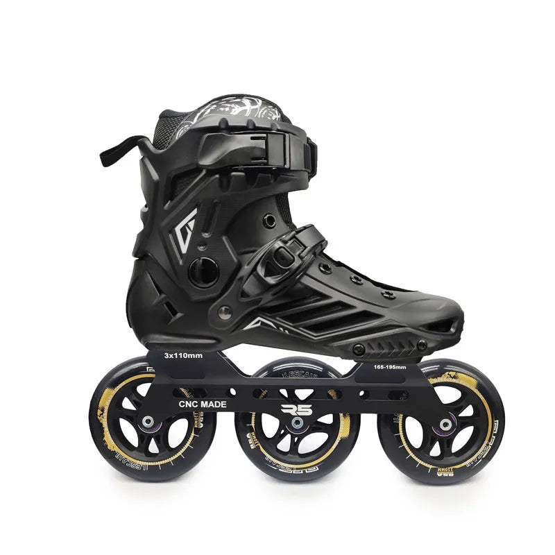 Premium Adult 3 Wheel Inline Skates – R5 110mm Speed Roller Blades for Street, Road & Outdoor Skating