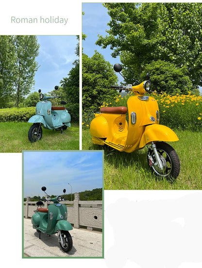 Vintage Electric Scooter Bike – 1200W High Speed Adult Electric Moped with 60V Battery for City Commuting