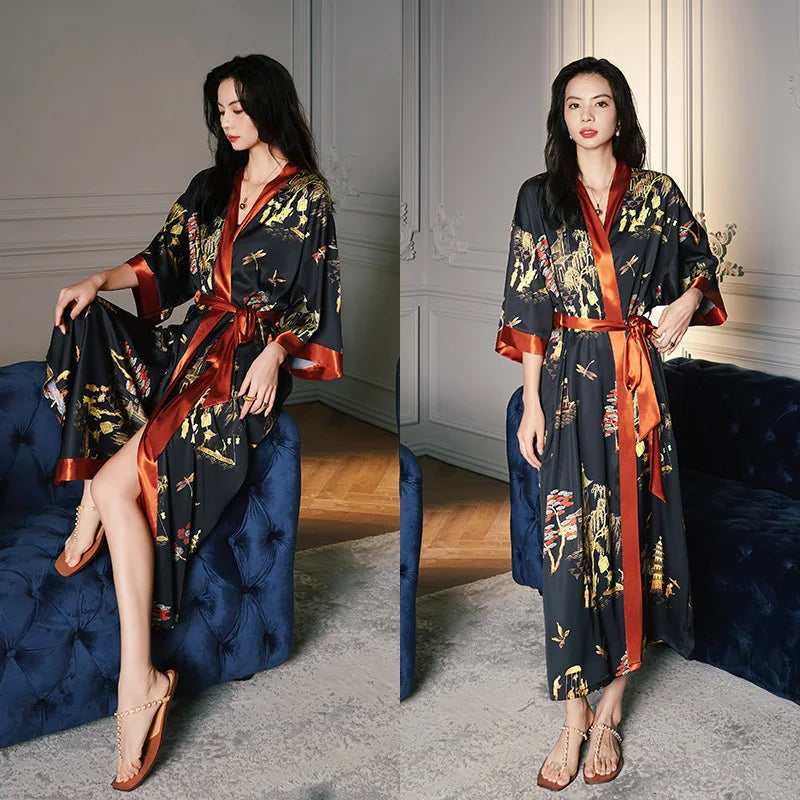 Women's Long Bathrobe Kimono