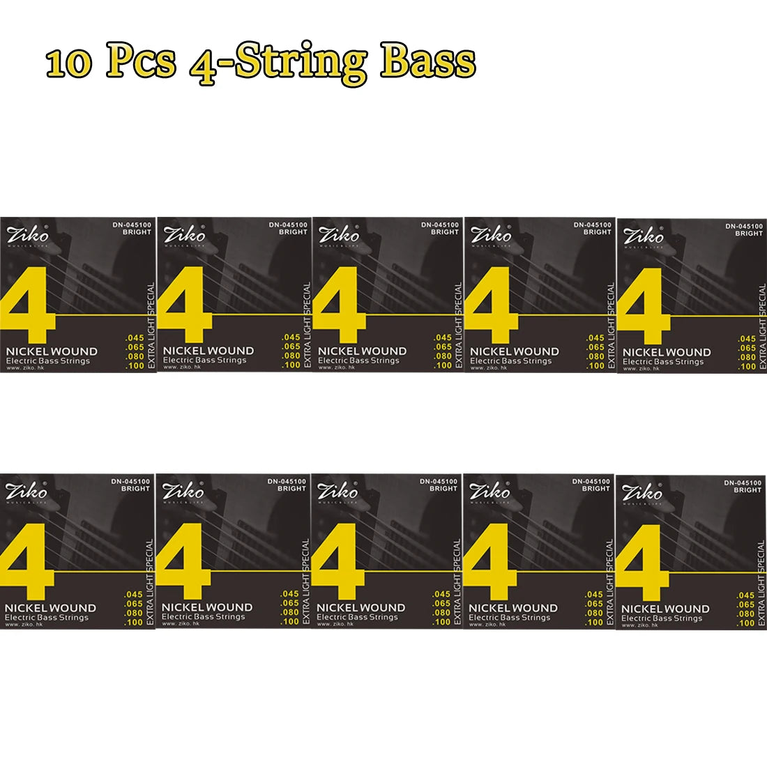 ZIKO  4/5/6  Carbon Steel Hexagonal Alloy Electric Bass Strings - 5/10 Set