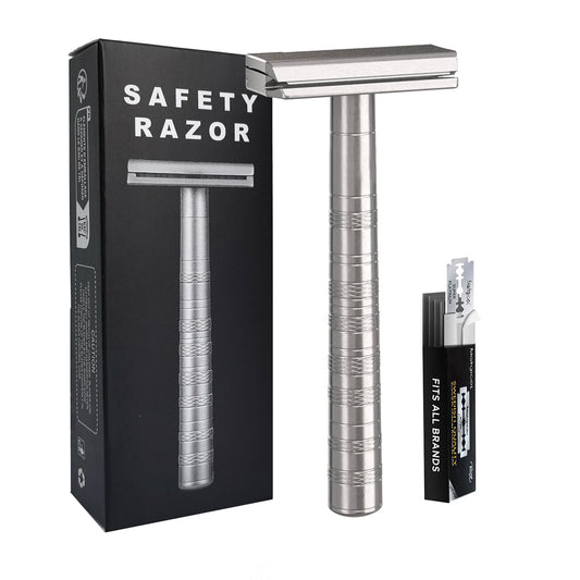 30° Angled Precision Double Edge Safety Razor with 5 Spare Blades