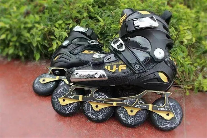 Professional FSK Inline Skates – Adult Freeride Roller Blades with Supportive Tight Fit Boots for Street & Freestyle Skating