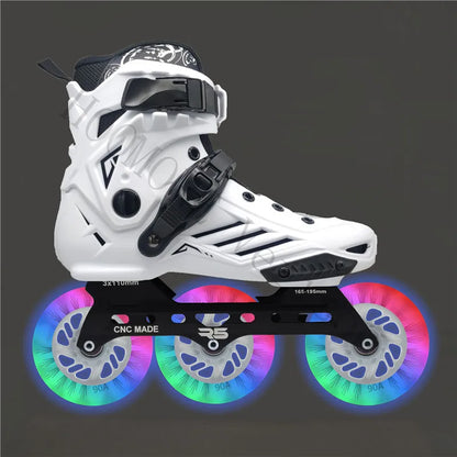 Premium Adult 3 Wheel Inline Skates – R5 110mm Speed Roller Blades for Street, Road & Outdoor Skating