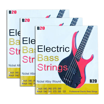 B20 Nickel Alloy Wound Electric Bass Strings Set - (40-95/40-125)