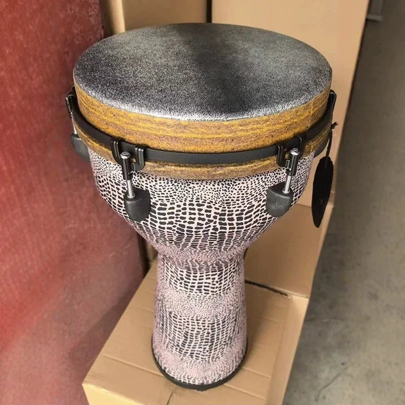 12" Djembe African Drum - Colorful Art Patterns