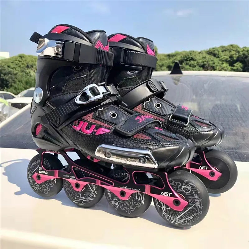 Professional FSK Inline Skates – Adult Freeride Roller Blades with Supportive Tight Fit Boots for Street & Freestyle Skating