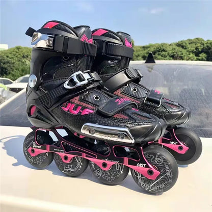 Professional FSK Inline Skates – Adult Freeride Roller Blades with Supportive Tight Fit Boots for Street & Freestyle Skating