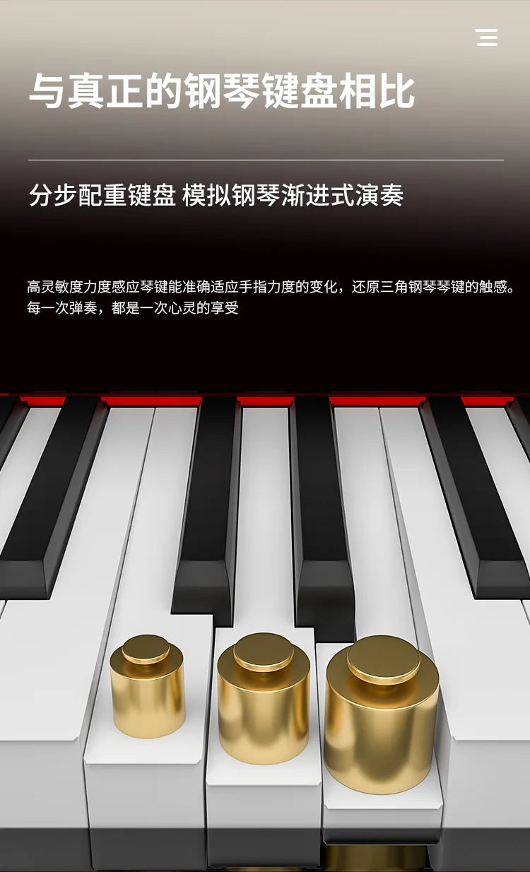 Professional Smart Grand Piano 88-key Heavy Hammer Home Upright | Children/Adult