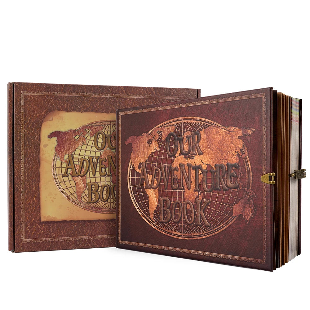 DIY Our Adventure Book Leather Photo Album - 180 Pages