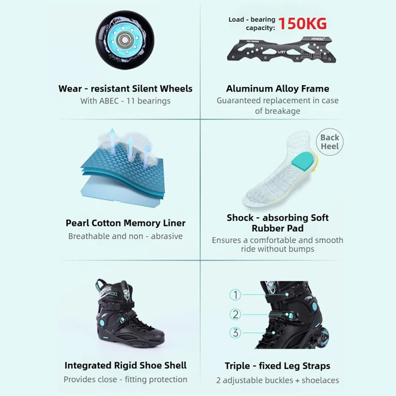 Original Freestyle Professional Slalom Inline Skates Adult Roller Skates
