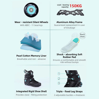 Original Freestyle Professional Slalom Inline Skates Adult Roller Skates