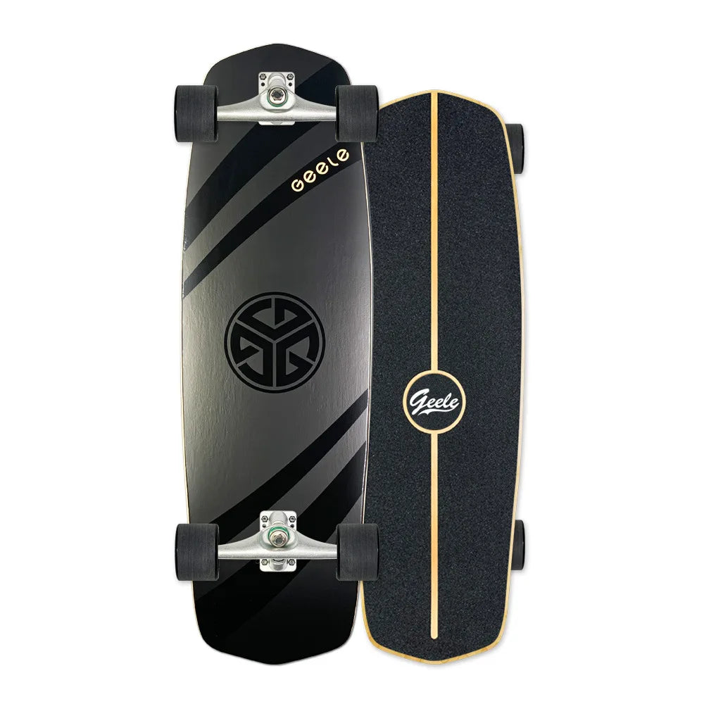 CX4 Land Surfboard Surfskate, Pedal-Free Surf Training Skateboard for Beginners