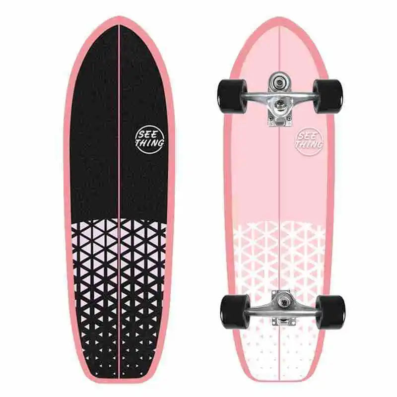 CX7 Maple Surfskate Cruiser, Single Kick Carving Longboard for Pumping & Street Riding