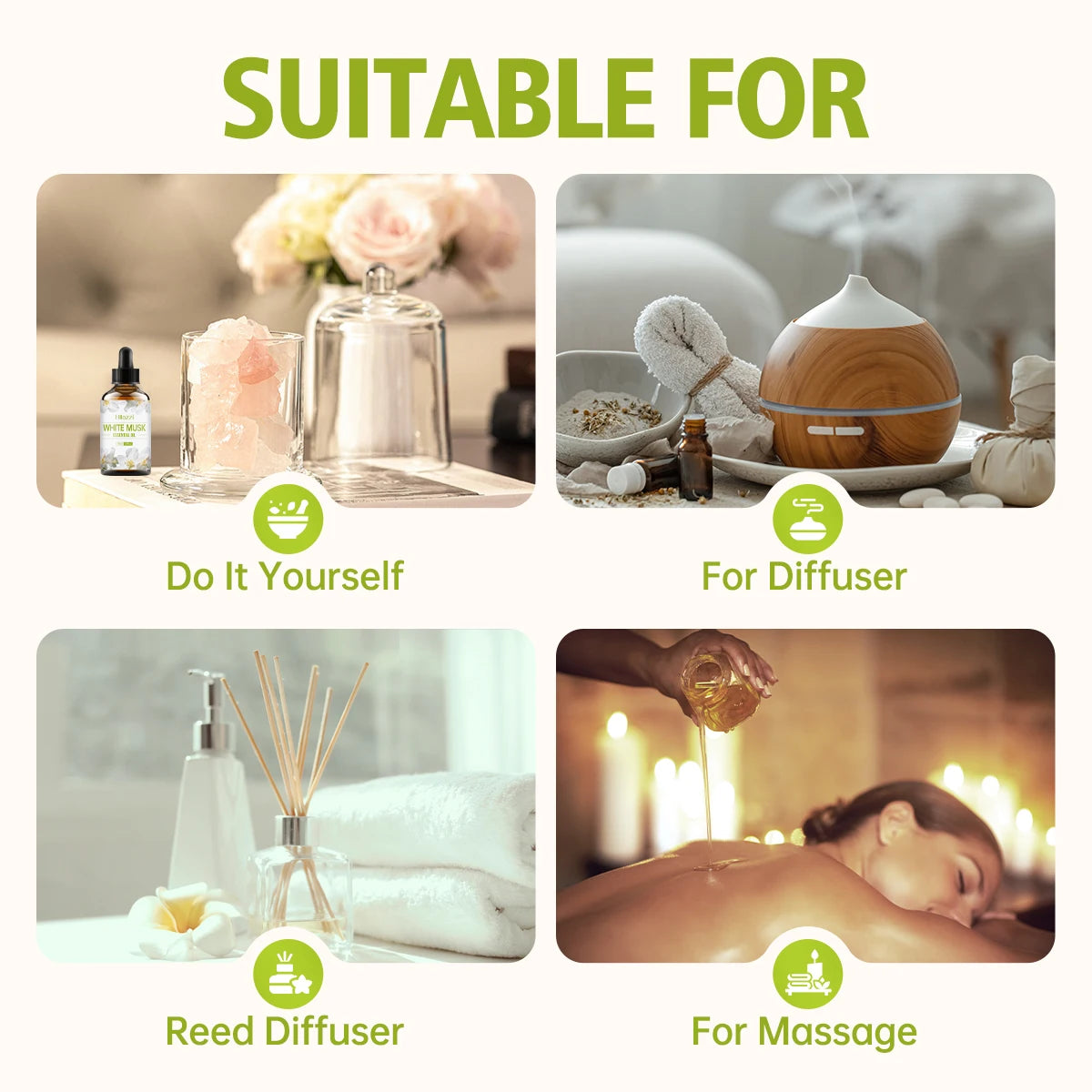WHITE MUSK Fragrence Essential Oil -100ml-60ml-30ml
