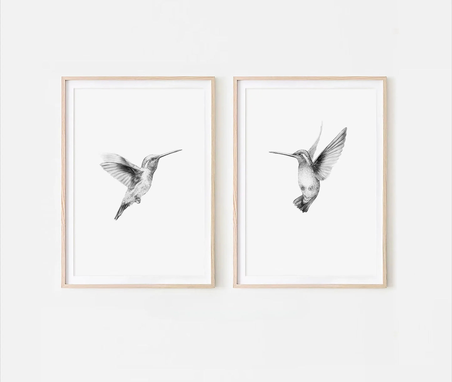 Retro Hummingbird Canvas Prints - 2pcs/set