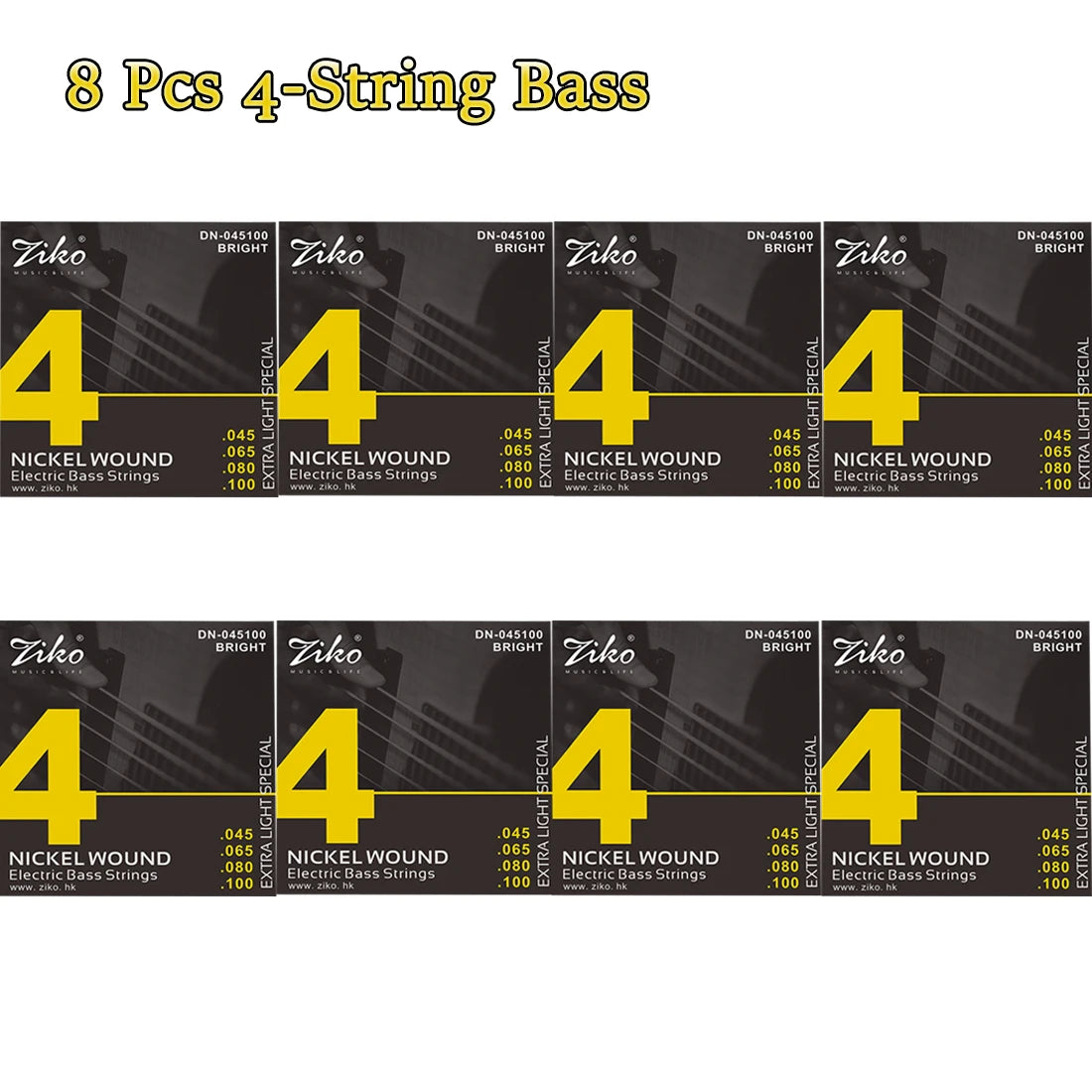 ZIKO  4/5/6  Carbon Steel Hexagonal Alloy Electric Bass Strings - 5/10 Set