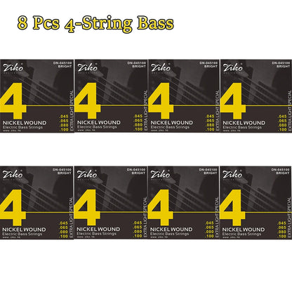 ZIKO  4/5/6  Carbon Steel Hexagonal Alloy Electric Bass Strings - 5/10 Set