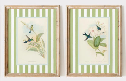 Retro Hummingbird Canvas Prints - 2pcs/set