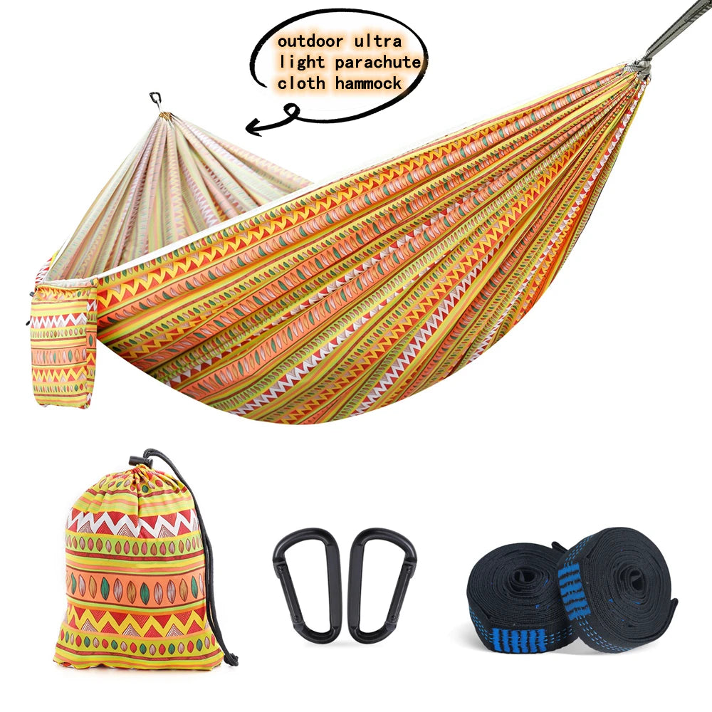 Portable Quick Open Parachute Double Camping Hammock