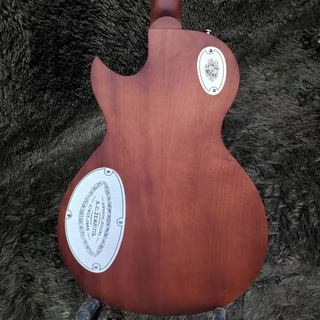 Zemaitis Casimere Metal Satin Black Guitar -  Aluminum Plate Rosewood Fingerboard Chrome Hardware