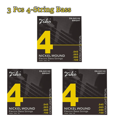 ZIKO  4/5/6  Carbon Steel Hexagonal Alloy Electric Bass Strings - 5/10 Set