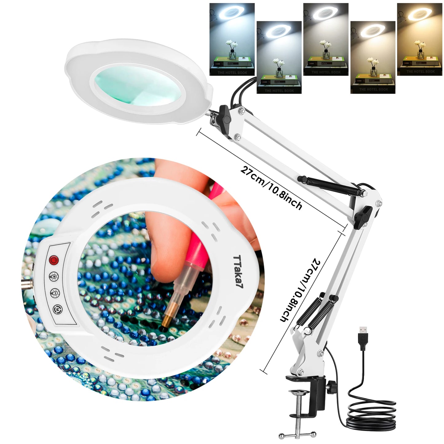 LED Illuminated Magnifying Glass | Soldering Iron Repair/Table Lamp/Skincare Beauty