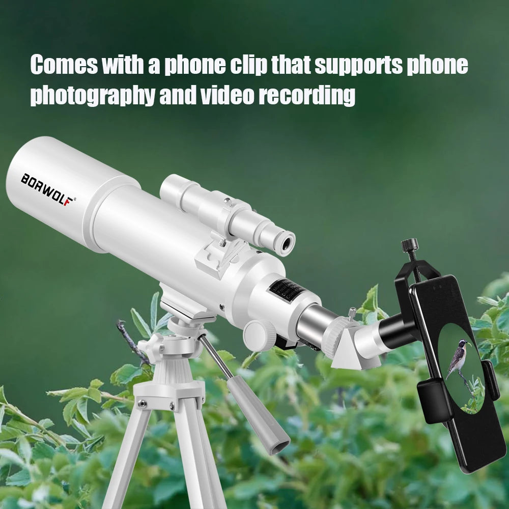 BORWOLF AZ70500 Refracting Astronomical Telescope 70MM large Aperture 25X-416X - for observing the moon and planets