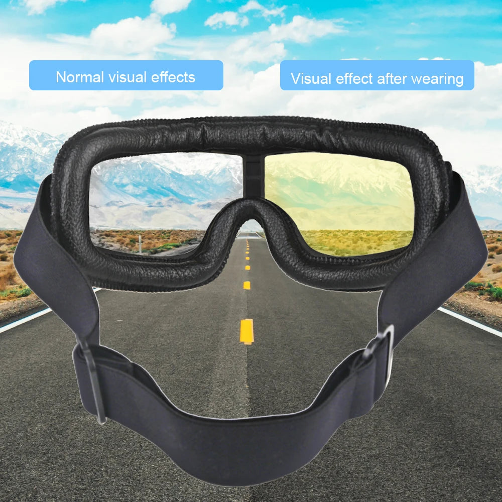 Retro Motorcycle Helmet Goggles