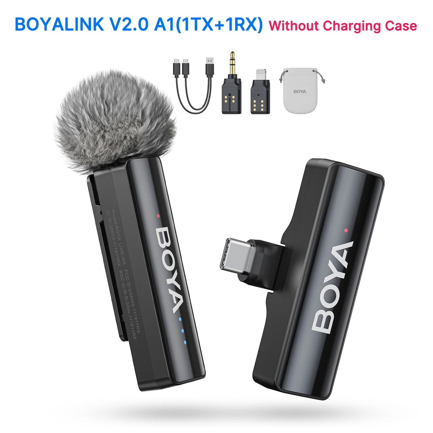 2 Wireless Lavalier Microphone | Ideal for iPhone/Android/DSLR Cameras/Gaming/Youtube
