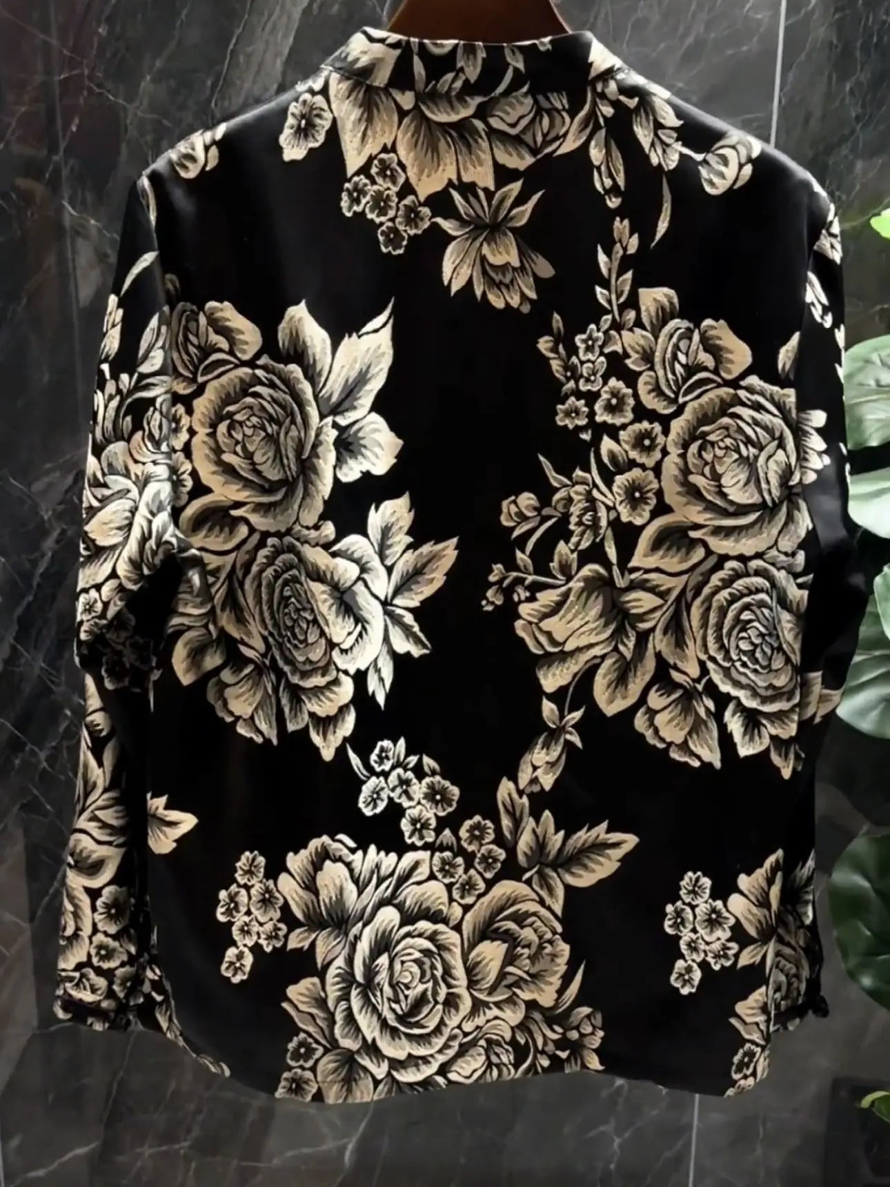 Men's Retro Printed Floral Jacket