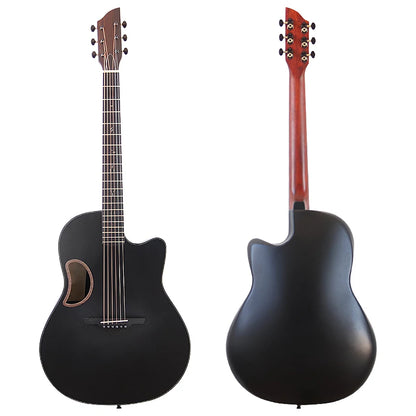 41" Round Back Electric Acoustic Guitar Cutaway Design - Folk Style