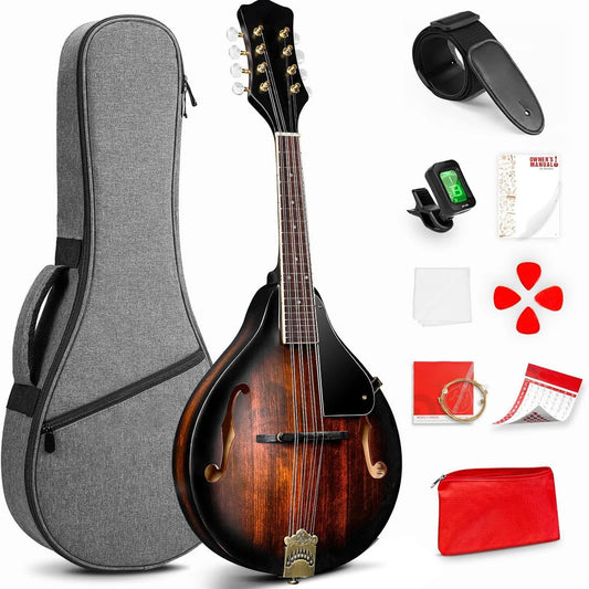 Solid Spruce Top Mandolin 8-String Instrument Suitable for Beginners Adults Acoustic