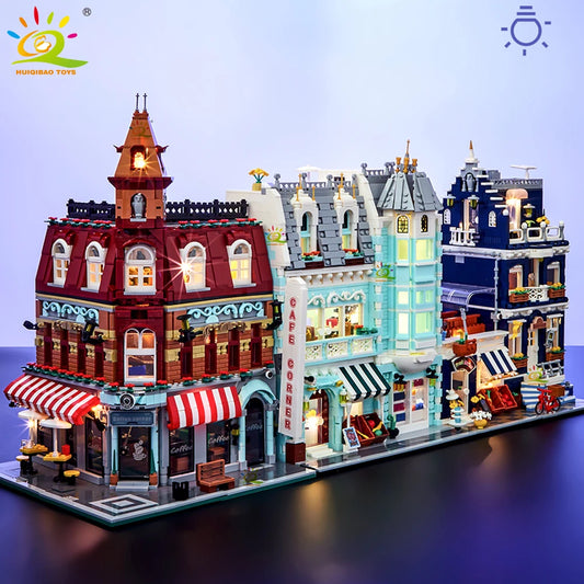 Micro Building Blocks | Architecture Style Street View City Corner Coffee Shop