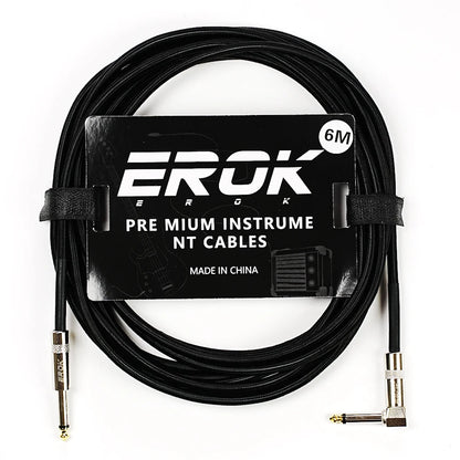 EROK 1.5/3/6/10M  Universal Anti-Noise Braided Guitar Audio Cables Line 6.35mm - Male to Male | Line Pedal Guitar Bass