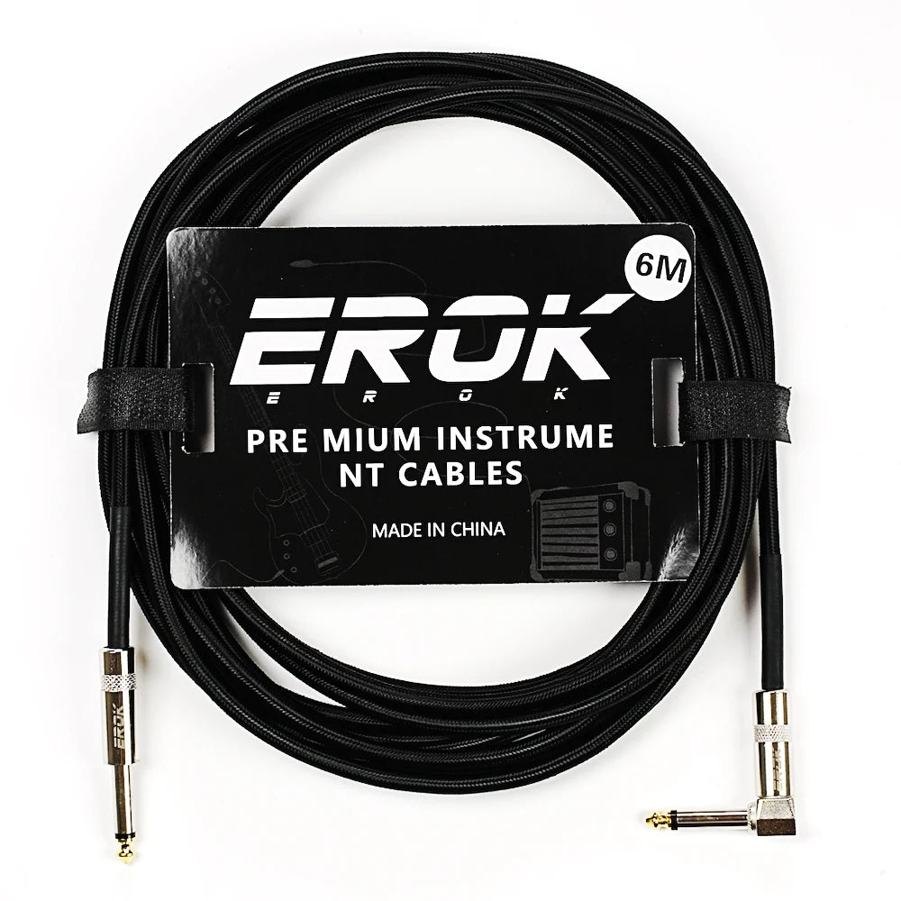 EROK 1.5/3/6/10M  Universal Anti-Noise Braided Guitar Audio Cables Line 6.35mm - Male to Male | Line Pedal Guitar Bass