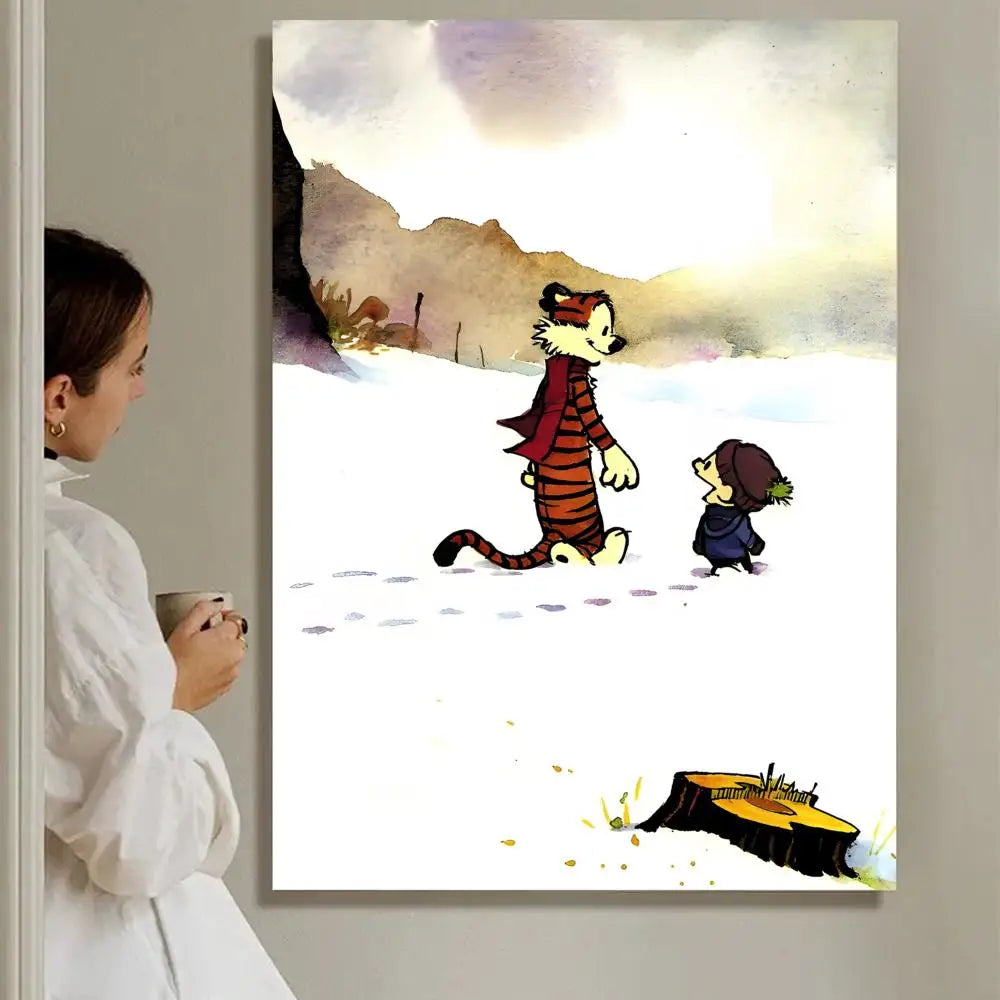 Anime Calvin And Hobbes Poster Wall Art