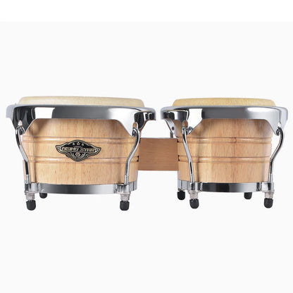 7" & 9" Professional Wooden Water Buffalo Leather African Bongo Drums - Rhythm Percussion Instrument
