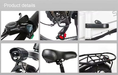 Samebike 20", 350W Brushless Motor,  Aluminum Alloy Folding Frame E Bike- 48V10.4AH Battery