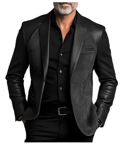 Men's  Designer Splicing Classic PU Suit Coat