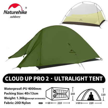 Naturehike Cloud Up 2 People Ultralight 20D Camping Tent