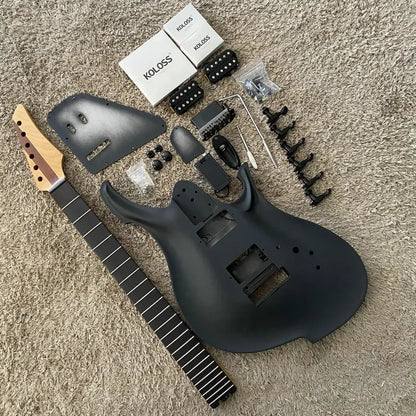 DIY Guitar Kits | Unfinished 4 Color Chambered Aluminum Body, Roasted Maple 24 Frets Neck