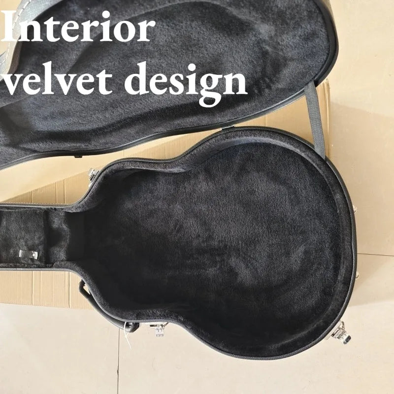 42 Inch Leather Guitar Case Fleece-lined‌ Waterproof Shockproof Portable Stable Durable Guitar Box Musical Instrument Accessory