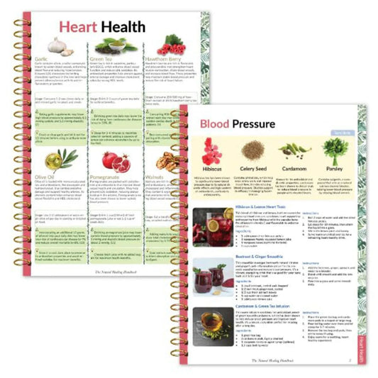 Natural Healing Guide Spiral Bound Herbal Book with Step-by-Step Recipes for Heart Health Blood Pressure and Focus Enhancement