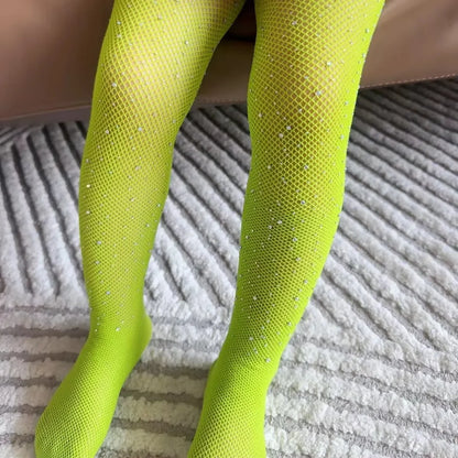 Girls's Sparkling Rhinestone Fishnet Pantyhose Tights